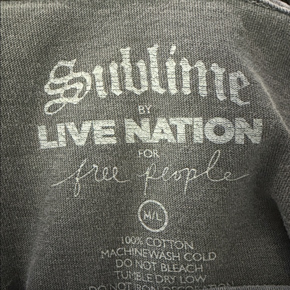 Sublime Live Nation X FREE PEOPLE COLLABORATION Gray Graphic Tee - Picture 2 of 4